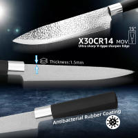 Chef knives 6 Set Professional Japanese Kitchen knives High Carban  stainless steel Meat Cleaver Fruit Paring knife Chef Knife - details 7