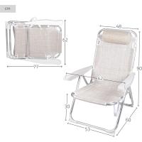Sillas reclinables para playa, jardín, terraza o camping, medidas 48x60x90cm, altura 28cm, ligeras, 5 posiciones, incluye asa de transporte - details 16