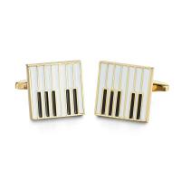 Gemelos de música punk de alta calidad para hombre, diseño de piano, batería, saxofón, guitarra, bocina, botón de puño con atmósfera de hip-hop - details 13