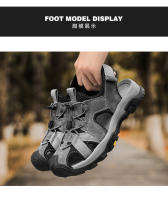 Primera capa de piel de cerdo sandalias de los hombres de verano de ocio al aire libre montañismo sandalias de playa bolsa cabeza sandalias - details 9