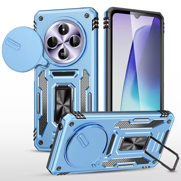 Funda con cubierta para lente de cámara Xiaomi Redmi 14C / Poco C75 con soporte de anillo para teléfono - 1
