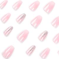 Puntas de Uñas Reutilizables con Brillo Francés Gradiente de Lustre, Set de Adhesivo Completo, Adecuado para Mujeres y Niñas - details 5