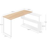 Escritorio en L con Estantes Giratorios, Mesa de Ordenador 120x50cm, Mesa de Trabajo, Escritorio Esquinero, Roble Claro - details 2