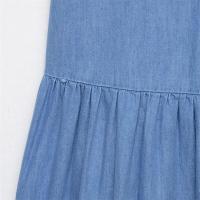 Vestido de Verano de Denim Largo con Correas Decoradas Vestido Suelto, Sin Espalda, Dulce y Fresco para Mujeres - details 4