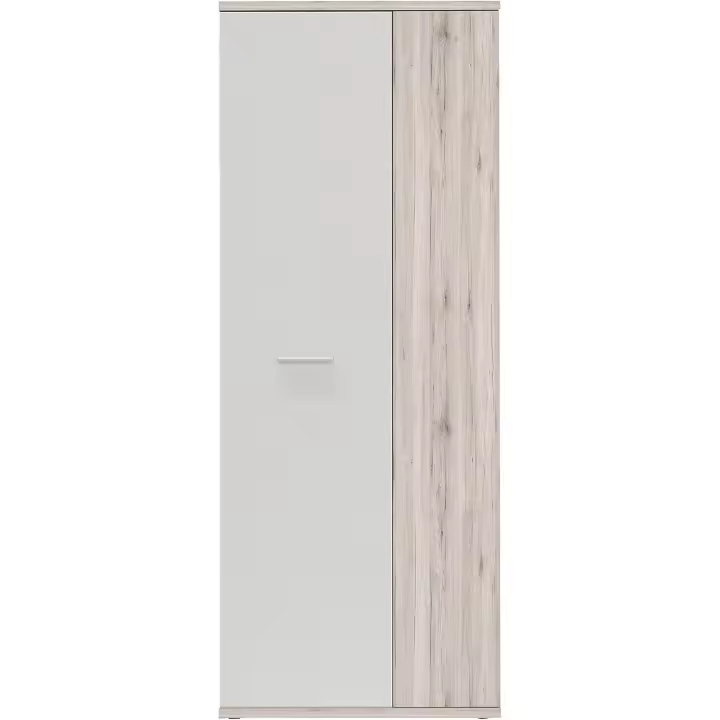 para zapatos o pasillo, 2 puertas, estantes, blanco / roble arena, 69x179x35 cm - 1