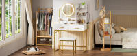 Rcynview Unidad de VANITY Moderna con Espejo, 3 Cajones, 3 Compartimentos Abiertos, Estilo de Mueble para Dormitorio o Escritorio - details 4