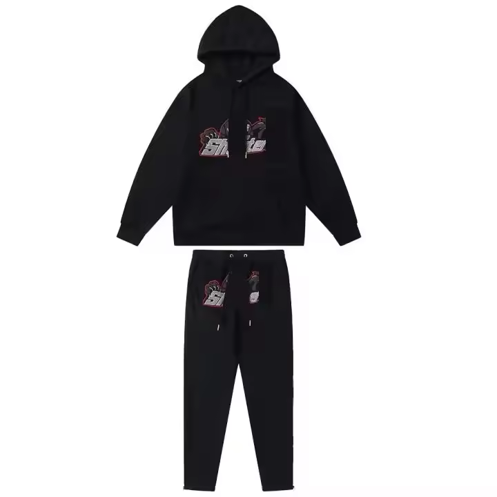 Conjunto deportivo de 2 piezas para hombre, sudadera bordada para mujer, letras de diseñador, jersey con capucha de manga larga - 1