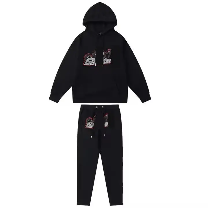 Conjunto deportivo de 2 piezas para hombre, sudadera bordada para mujer, letras de diseñador, jersey con capucha de manga larga - 1