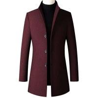 Chaqueta de hombre de color sólido de negocios de lana con un solo pecho y cuello levantado largo por debajo de la rodilla nuevo artículo Otoño/Invierno 2024 - details 1
