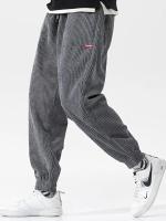Pantalones de chándal holgados de pana para hombre, pantalones bombachos holgados deportivos de lana con tecnología informal de Color sólido para otoño e invierno, pantalones largos para hombre - details 1