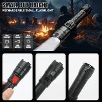 Linterna LED de alta potencia 2000LM Batería integrada, recargable por USB, luz fuerte, linterna táctica para acampar al aire libre y senderismo - details 1