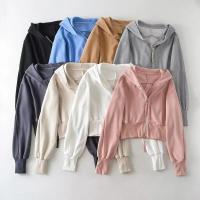Sudadera con capucha holgada de manga larga de estilo corto, cintura alta, doble, deportiva, moda, camisa nueva - details 0