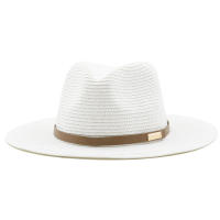 Sombrero de Sol de paja con correa para hombre y mujer, sombrero de ala ancha para vacaciones, playa, verano, UV, Panamá, venta al por mayor - details 3