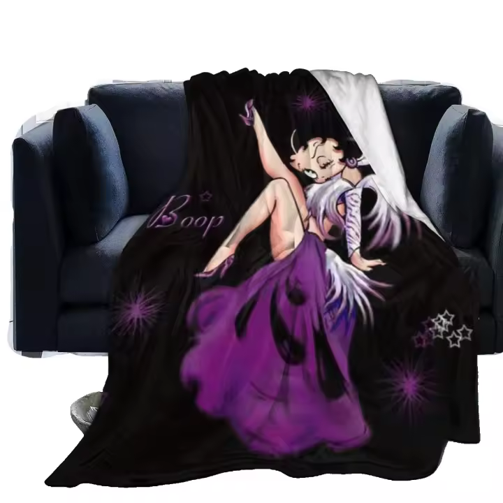 Manta de Fleece Tamaño Grande Color Morado B-ettyboop Suave y Lujosa para Cama Microfibra Lavable a Máquina o a Mano Adecuada para Hogar Viajes Camping - 1