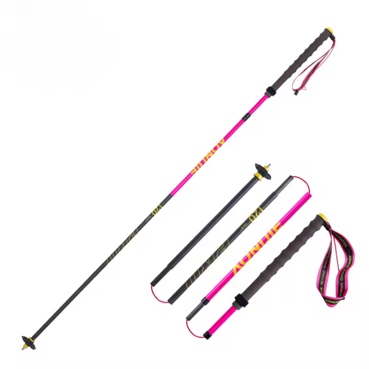 AONIJIE-bastones de fibra de carbono E4214 para senderismo, bastón plegable ligero para montañismo, 1 par - 1