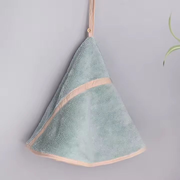 Toalla de microfibra suave de terciopelo con lazo para colgar, toalla de cocina para ducha para niños, paño de limpieza, suministros de cocina, toalla de mano - 1