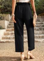Pantalones de pierna ancha de moda de oficina de mujer de estilo clásico de cintura alta - details 10