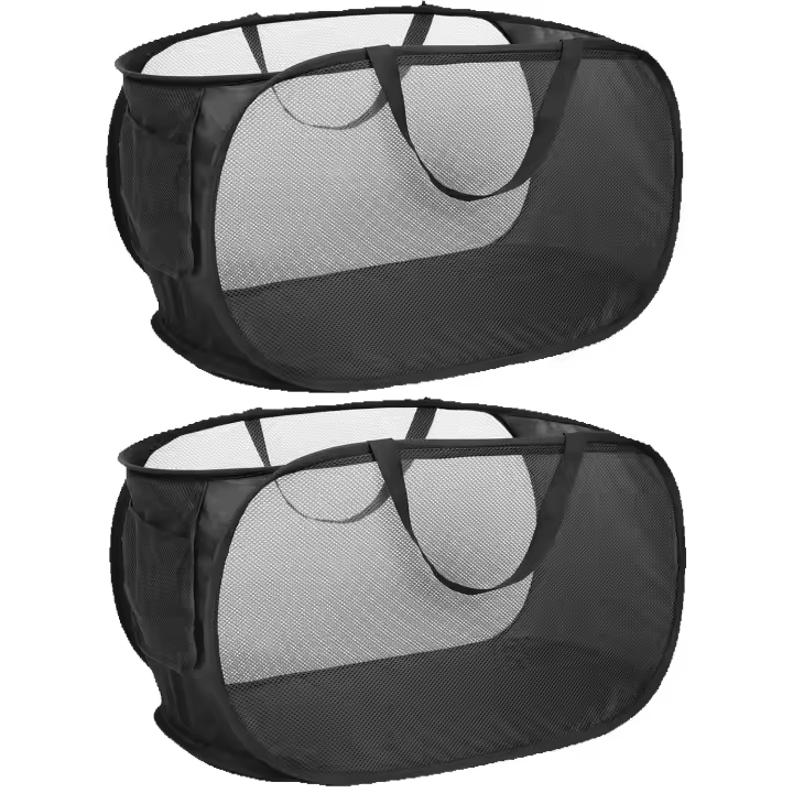 Cesto de ropa rectangular, moderno, plegable y resistente, ideal para el dormitorio, el baño, la habitación de los niños o para viajar (pack de 2) - 1