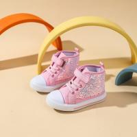Zapatos de lona para niños primavera y otoño tendencia alta con lentejuelas zapatos de princesa niñas hebilla zapatos casuales de tablero - details 11
