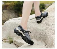 Zapatos deportivos de malla de verano para hombre, zapatos antideslizantes ligeros y transpirables a la moda para montañismo, zapatos informales para correr y viajes al aire libre - details 5