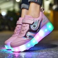 Dos luces LED con carga USB para patines infantiles, zapatos con ruedas flash para niñas y niños con dos ruedas - details 0