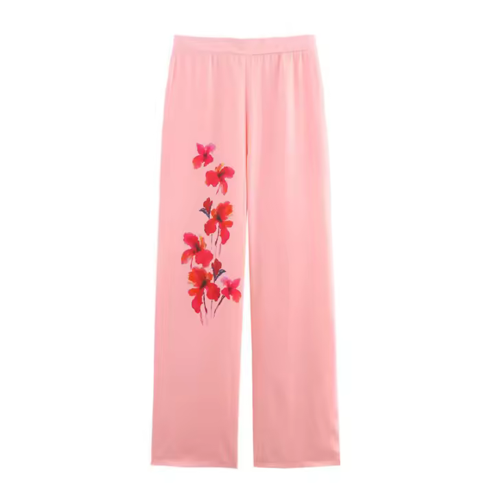 Conjunto de Verano para Mujer OUWU Blusas de Satén con Estampado de Moda Un Solo Pecho - 1