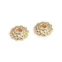 50 Uds. De cuentas redondas de latón de Color dorado de 18K, tapas de hojas de árbol y flores, suministros para hacer cuentas de joyería, accesorios Diy - details 101