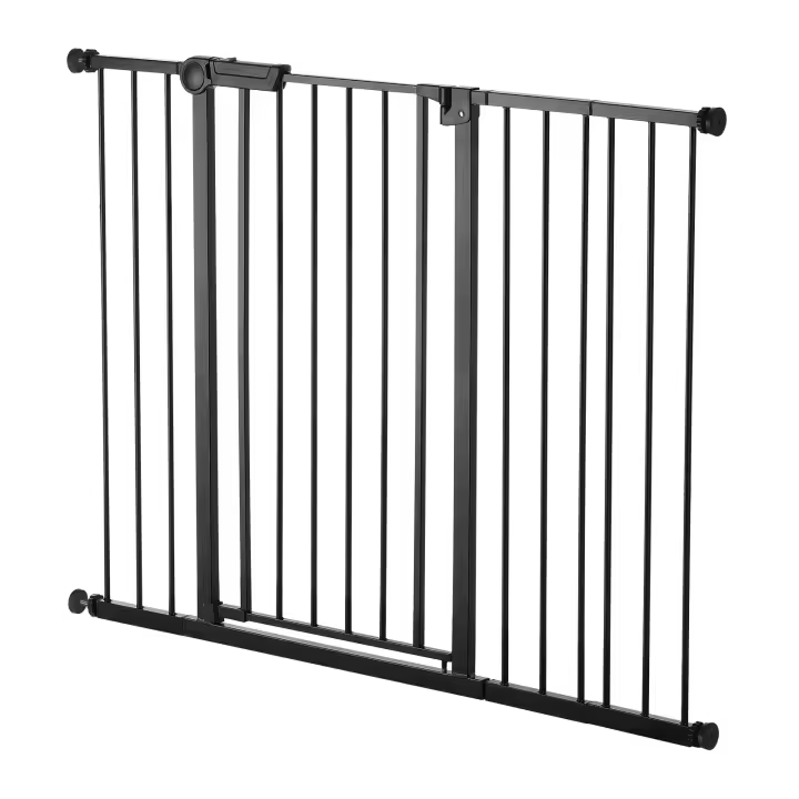 SucceBuy Puerta ajustable para bebés y mascotas, 26-48 pulgadas de ancho, 36 pulgadas de alto, negro - 1