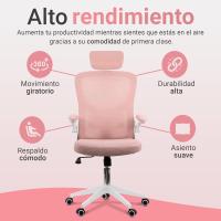 Silla de Oficina Ajustable y Reclinable Soporte Lumbar, Reposacabezas Ajustable, Plegable, Transpirable, Ruedas Giratorias 360° Soporta hasta 120kg - details 26