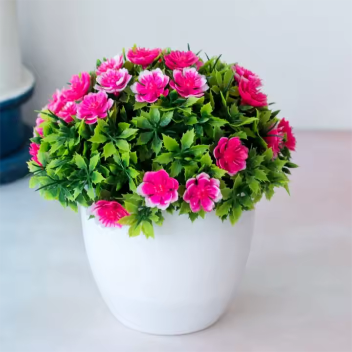 Nuevas flores artificiales decorativas en maceta, simulación de plantas artificiales de plástico, flores falsas rosas, bonsái, decoración del hogar - 1