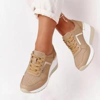Zapatillas Deportivas Casuales para Mujer Tacón de Cuña Grande Malla Transpirable Colores Ajuntos - details 0