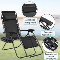 Set de Exteriores Plegable y Reclinable Tumbonas de Acero Ligero con Mesita - details 15