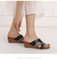 Sandalias de cuña para mujer, ideales para usar como prenda exterior, modernas, con plataforma gruesa, impermeables, informales, de talla grande, con boca de pez. - details 7