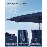 Sombrilla de Jardín 300 cm, UPF 50+, Parasol, 30 ° de Inclinación en dos Direcciones, con , para Patio, Terraza, , Piscina, sin Base, Beige GPU30BE - details 25
