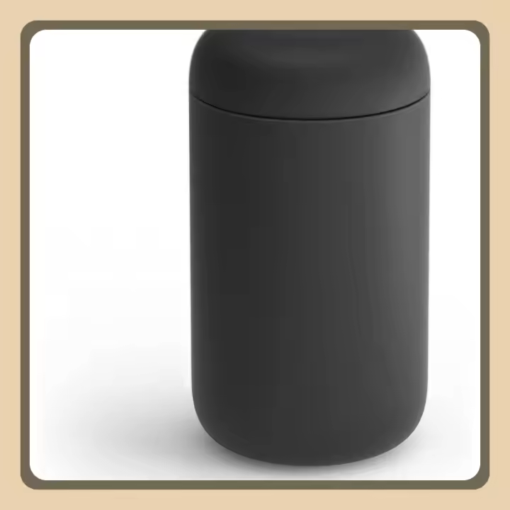 Taza de Viaje de Boca Ancha Vaso de Café y Té de Acero Inoxidable Aislado al Vacío, Interior de Cerámica, Negro Mate, Taza de 16oz - 1