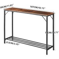Consola de Entrada y Sofá, Estilo Industrial para Dormitorio, Salón - 107 x 30 x 78CM, Marrón Rústico - details 4