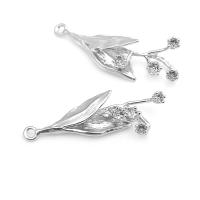 4 Uds. Colgantes de flores de latón de Color platino, suministros para hacer joyas de alta calidad, collar, pendientes, accesorios para mujer - details 1