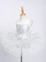 Vestido de baile de Ballet para niñas, sin mangas, lentejuelas brillantes, leotardo de malla, tutú, Ropa de baile, gimnasia, patinaje, disfraz de escenario actuación - details 32