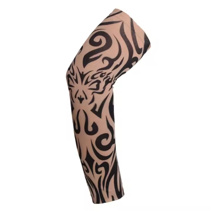 Protección UV para ciclismo, guantes de ciclismo transpirables, manga de tatuaje para brazo de flor, cubierta de protección solar Anti-UV sin costuras - 1