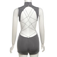Mono ajustado sin espalda con cuello redondo para mujer - details 9
