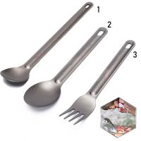 Cuchara De Titanio Con Mango Largo Para Camping Y Picnics Accesorios De Cocina Ambientales Utensilios De Cutlería Con Cuchara Y Fork EDC - details 2