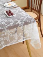Mantel plegable con flores ENCE de color blanco puro para bodas, fiestas y mesas de comedor. - details 6