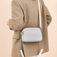 Mini Bolso Cuadrado de Cuero con Doble Correa y Cadena Ajustable - details 2