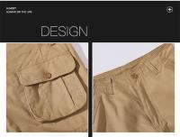 Pantalones Cargo cálidos de lana para hombre, ropa térmica informal de trabajo, pantalones de invierno, verde, negro, caqui, 6 bolsillos - details 6