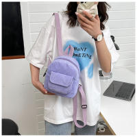 Mochila De terciopelo de pana para mujer, bolso escolar de versión coreana, sencillo, informal, pequeño, 2024 - details 20