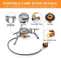 Camping Gas Stove, 3500W Portable Backpacking Stove with Piezo Ignition, Portable Burner, Camping Stove Adapter and Carrying Cas - details 7