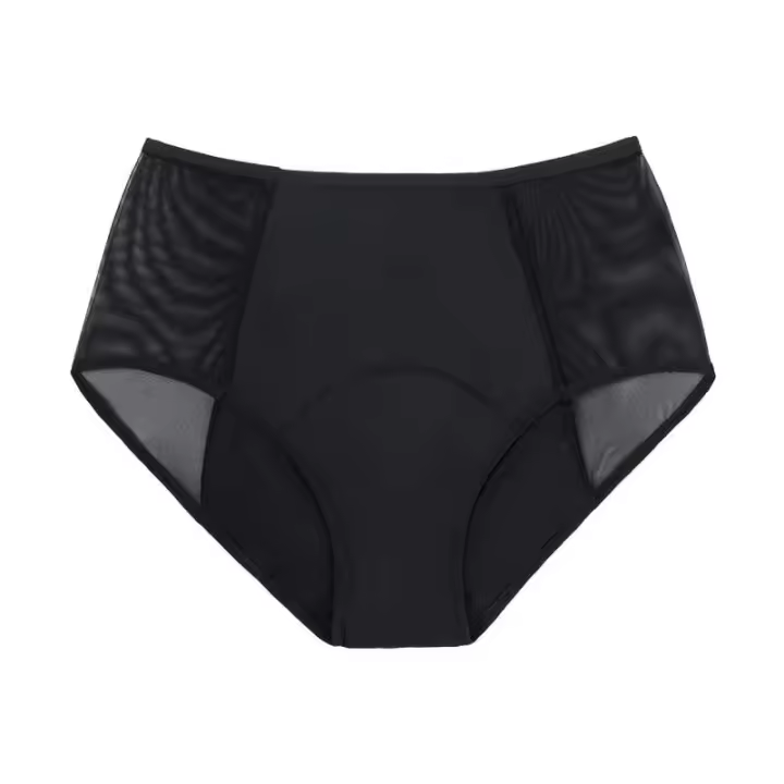 Ropa interior menstrual sexy de cintura alta a prueba de fugas de 4 capas para mujer, transpirable, sin costuras, 5xl6xl - 1