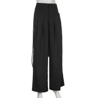 Pantalones anchos sueltos de estilo retro de cintura alta para mujer - details 8