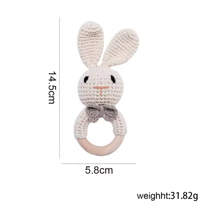PORCHEDDU Bebe Recién Niño Juguetes de Crochet with Diseño de Dibujos Animados en Madera Unisex Regalos para Recién Nacidos Marca - 1