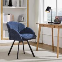 Silla Giratoria de Oficina 360° Diseño de Flor para Escritorio Silla de Maquillaje Chenilla para Sala de Estar, Dormitorio y Estudio Color Blanco - details 10